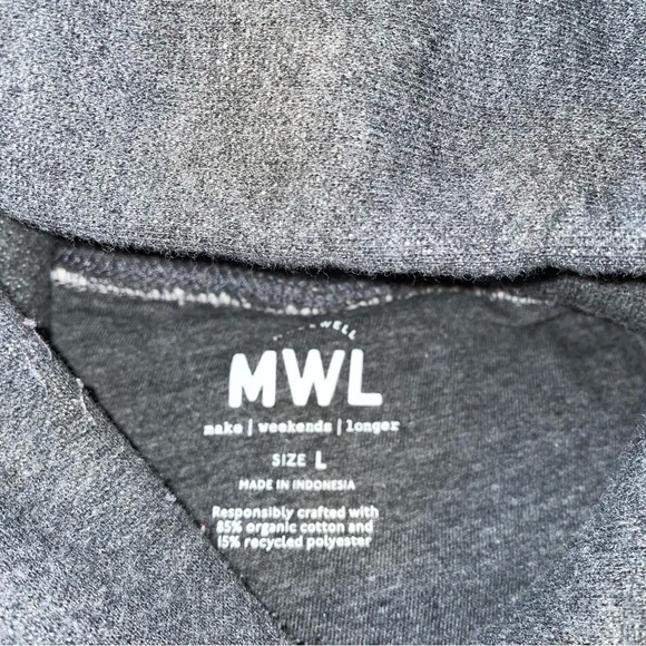 MWL Madewell LARGE Mens Dusty Blue Betterterry Hoodie Sweatshirt Organic Cotton - Picture 4 of 6